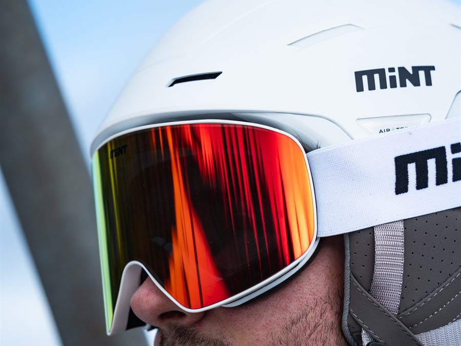 Reflection in a pair of MiNT ski goggles
